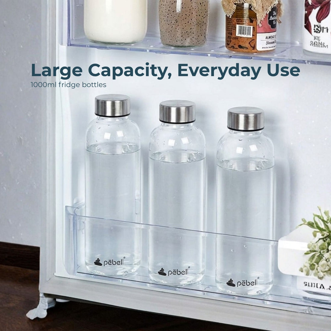 Borosilicate Glass Water Bottle (Set of 3)