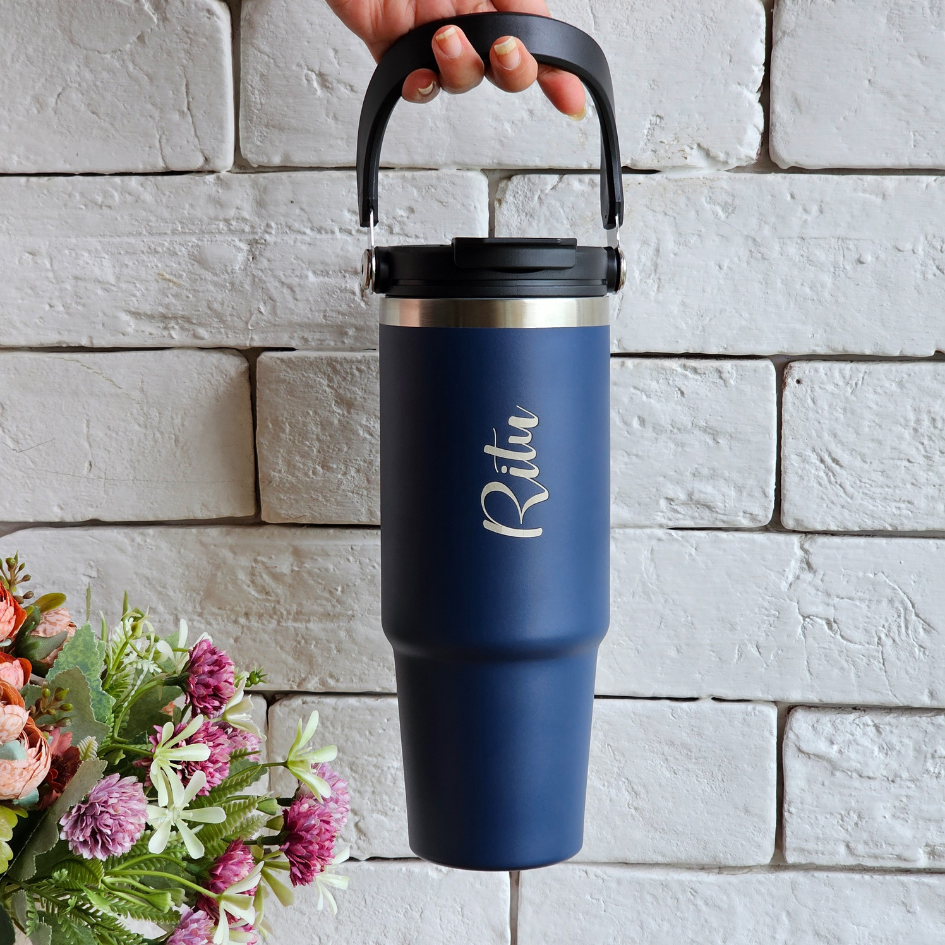 Blue Personalized Stanley Mug 900ml - Durable Stainless Steel Insulated Flask