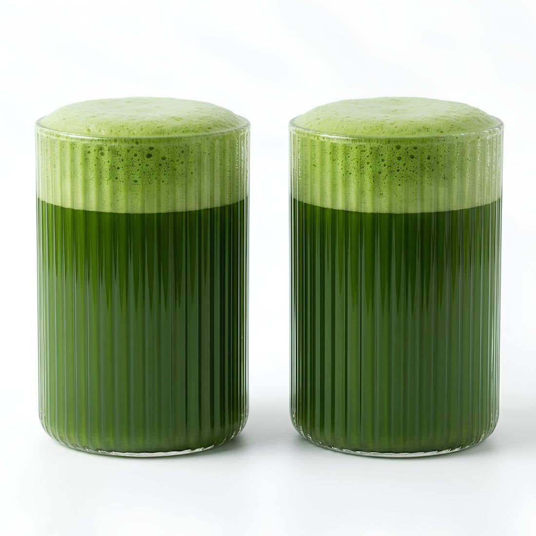 Fluted Minimalist Glasses 300ml Set of 2. Ideal for Dessert, Iced Coffee, Matcha, Smoothies.