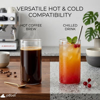 Modern Minimalist Glasses Set of 2 | 300ml | Ideal for Iced Coffee & Lattes