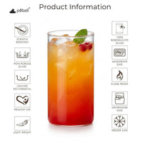 Modern Minimalist Glasses Set of 2 | 300ml | Ideal for Iced Coffee & Lattes