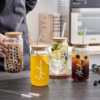 Personalized Can Shaped Juice/Coffee Tumbler with Glass Straw