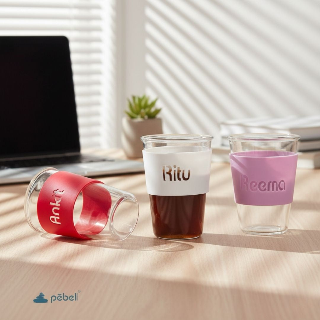 Viral Bev Glass - Borosilicate Glass Tumbler for Coffee Mugs with Silicone Band