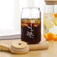 Personalized Can Shaped Juice/Coffee Tumbler with Glass Straw