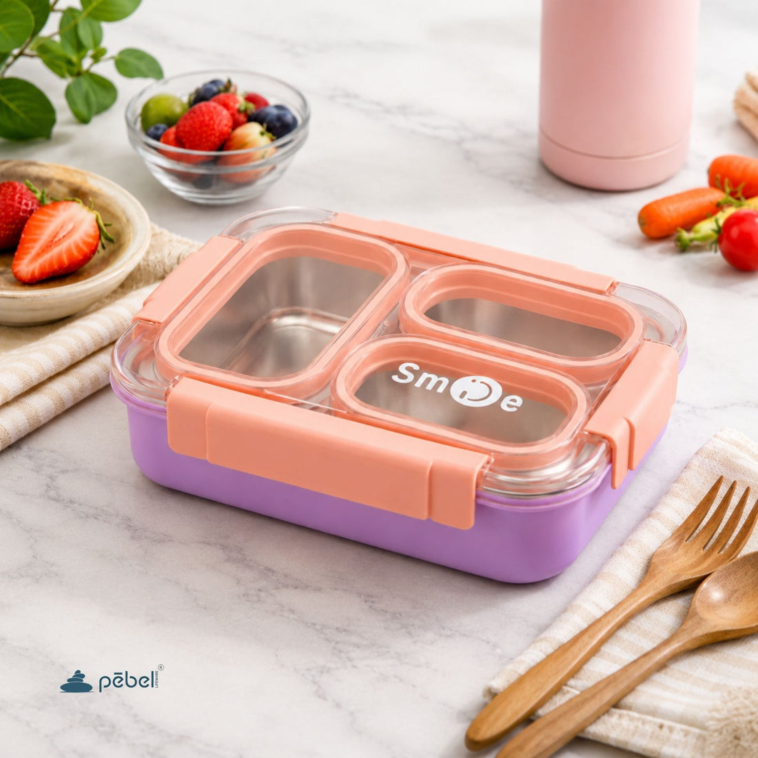 Personalized Bento Lunch Boxes – Steel Lunch Box with 3 Compartments