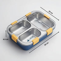 Bento Customized Steel Lunch Box | 3 compartments - Food Container, Chopstick & Spoon