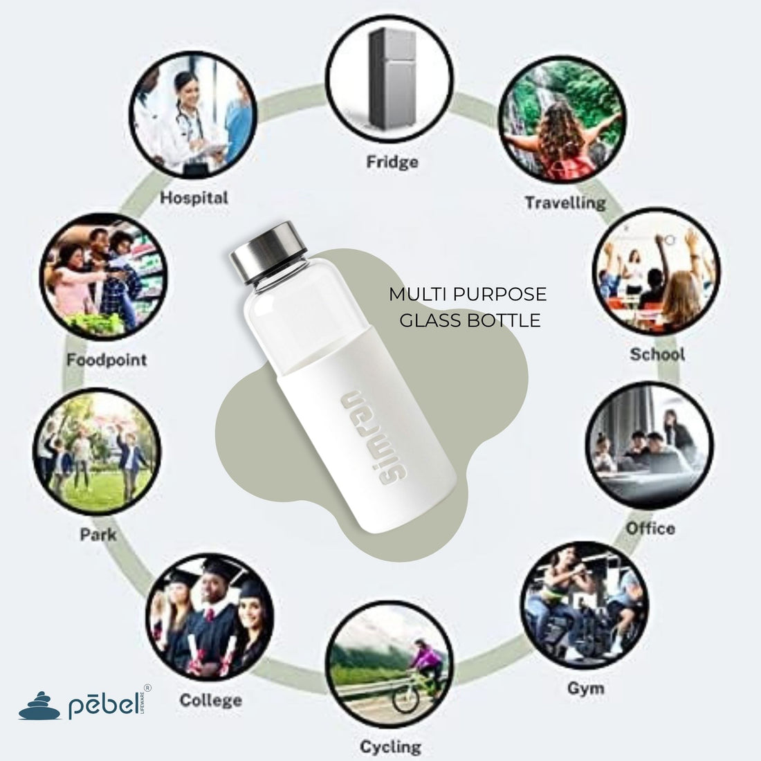 Multipurpose Studio Glass Bottle with Silicone Sleeve