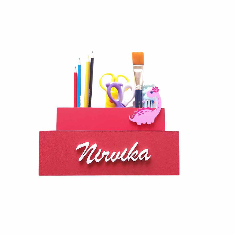 Personalized Kids Stationery Organizer | Sturdy Wood
