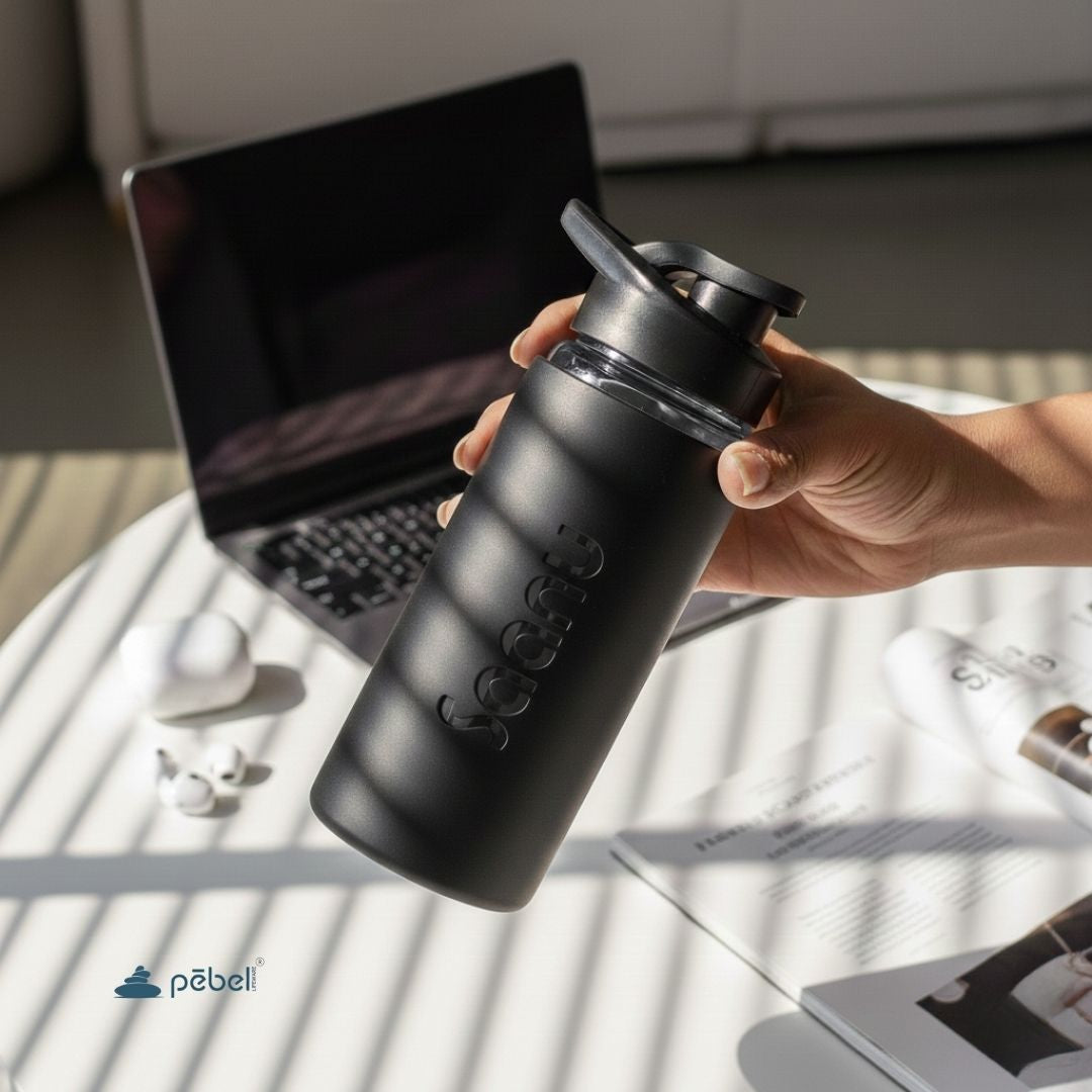 Personalized Gift Hamper | Glass Bottle, Diary & Pen