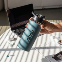 Personalized Gift Hamper | Glass Bottle, Diary & Pen