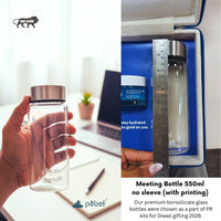 Meeting Room Borosilicate Glass Bottles - Your Logo
