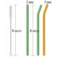 Colored Glass Straw - Set of 6