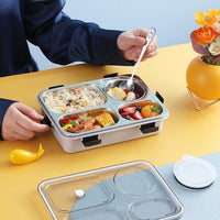 Bento Customized Steel Lunch Box | 4 compartments - Food Container, Chopstick & Spoon | Leakage Proof