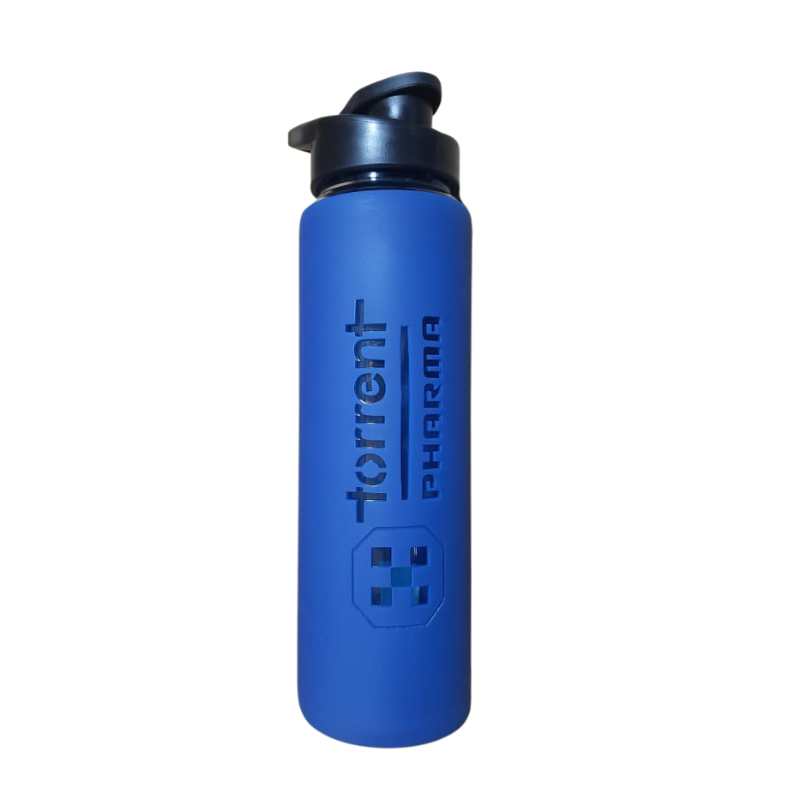 Signature Glass Bottle with Logo on Silicone Sleeve