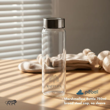 Marshmallow Glass Bottle with Silicone Sleeve | 750ml - Your Logo