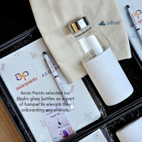 Studio Glass Bottle with Silicone Sleeve Custom Logo