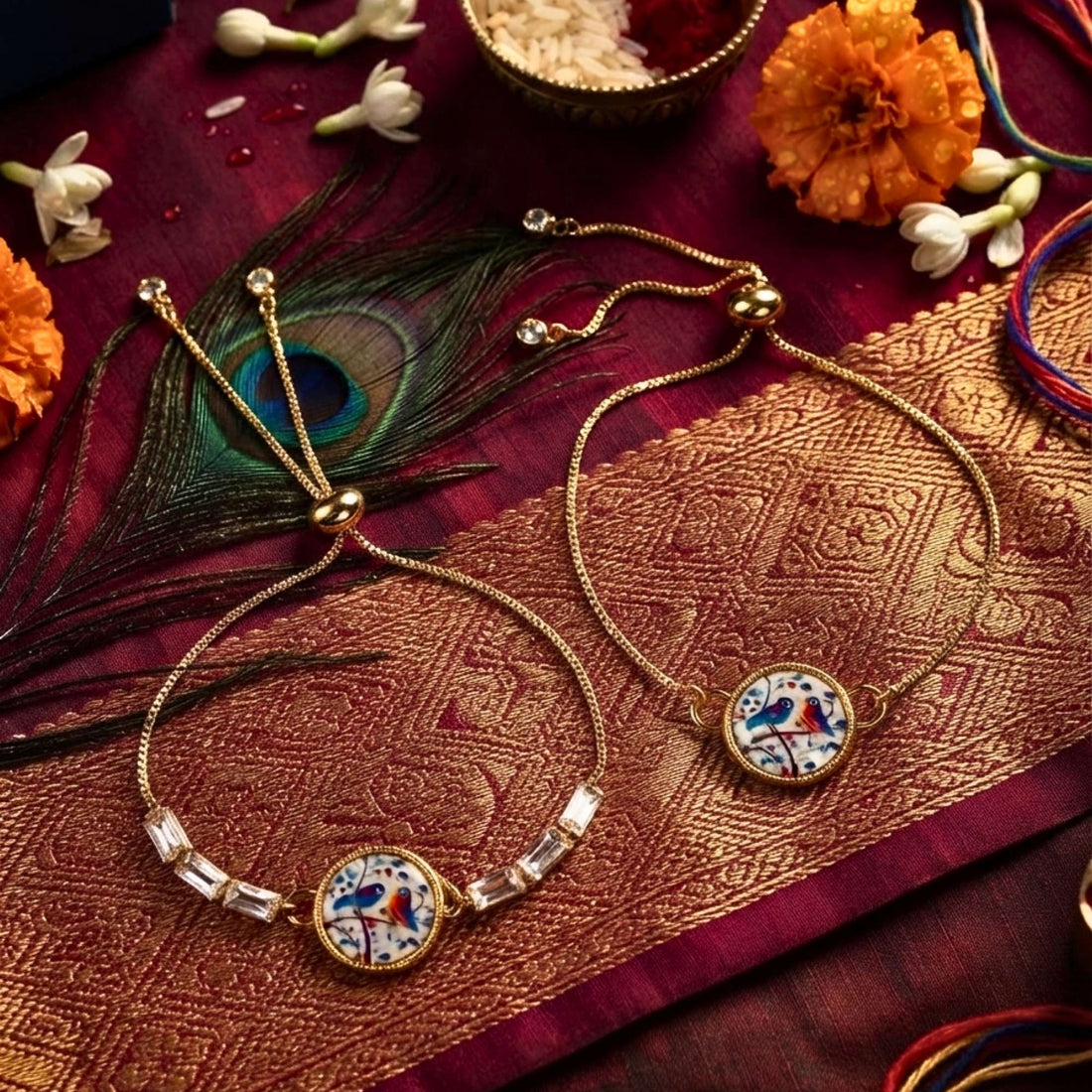 Bhai Bhabhi Bracelet Elegant Rakhi | Set of 2
