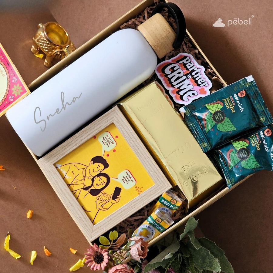 Rakshabandhan gift hamper with insulated bottle

