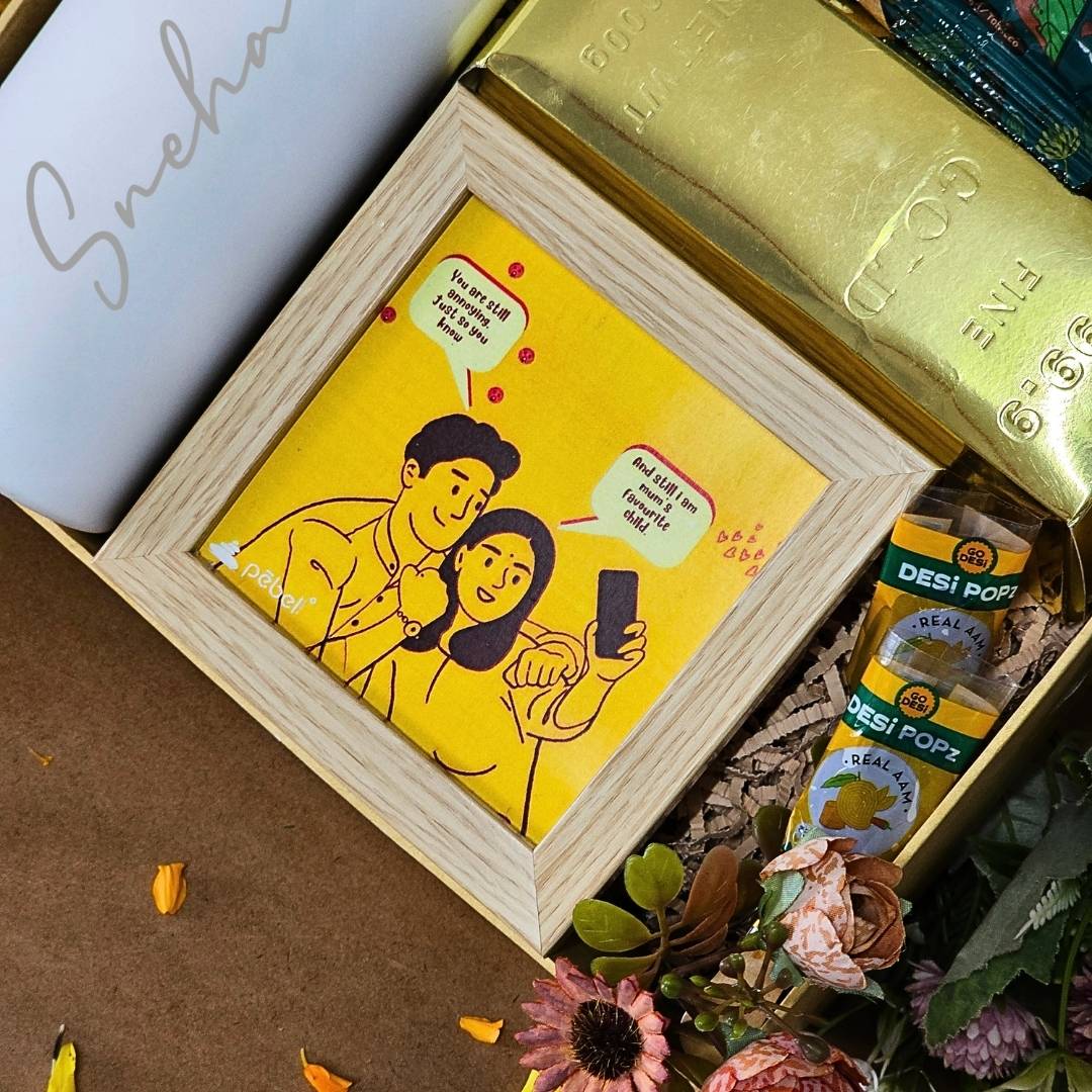 Customizable photo frame Rakhi gift for siblings

