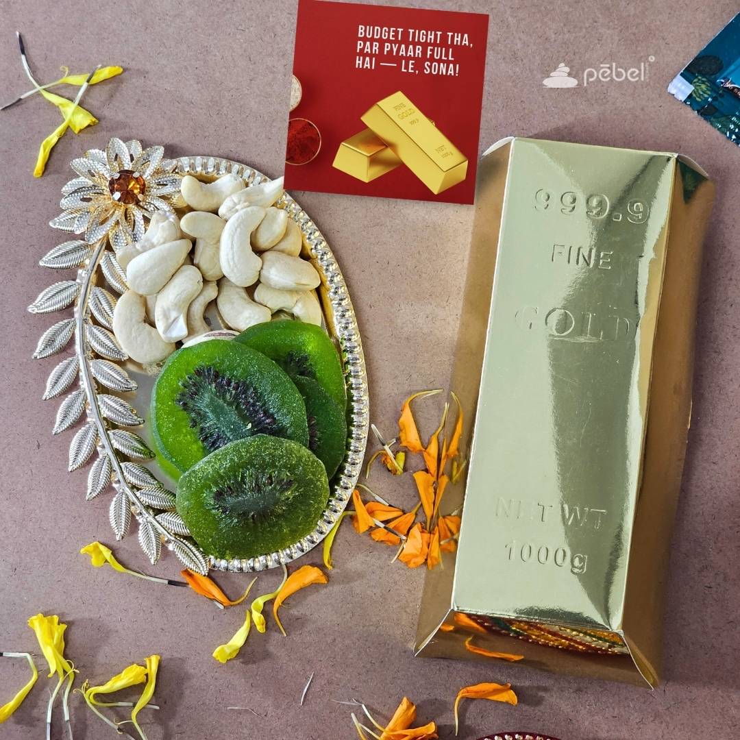 Rakhi hamper with dried fruits and Desi treats

