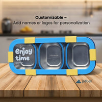 Customized Leakproof Silicone Ring Bento Lunch Boxes with 3 Compartments