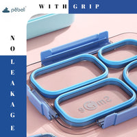 Leakproof Bento Customized Steel Lunch Box New| 4 compartments - Bowl, Spoon & Chopsticks