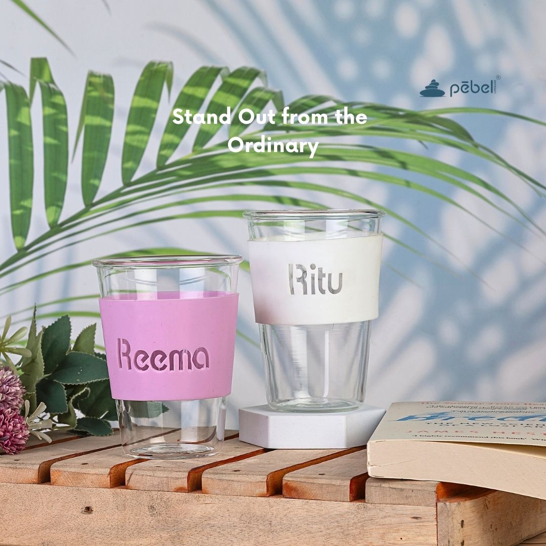 Viral Bev Glass - Borosilicate Glass Tumbler for Coffee Mugs with Silicone Band