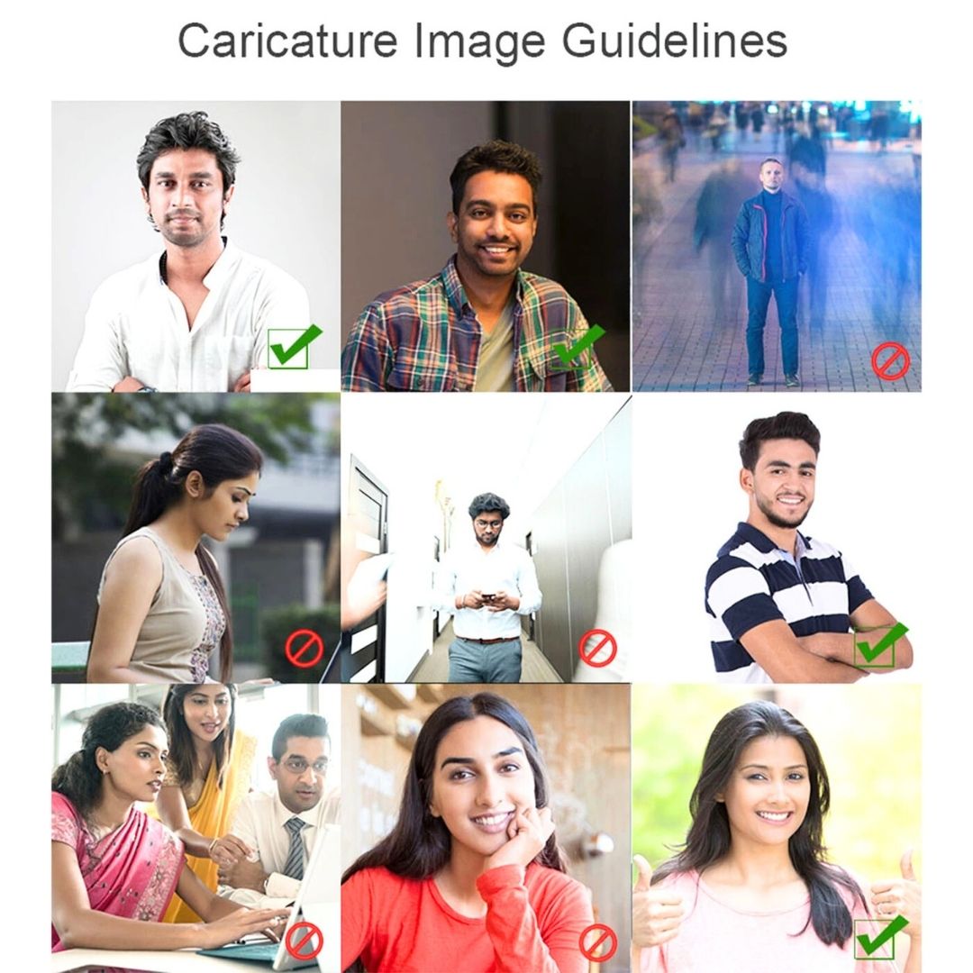 Customized caricature image guidelines

