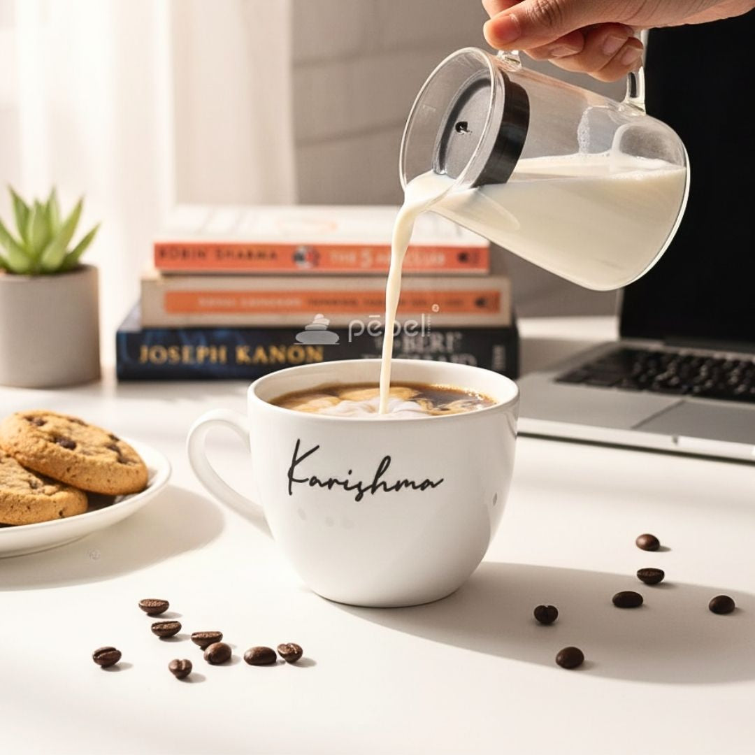 Personalized White Handcrafted Ceramic Coffee Mugs | Great Gift for Birthdays & Special Occasions