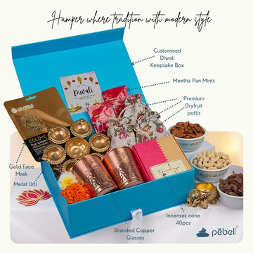 Premium Copper Glass Set Diwali Gift Hamper