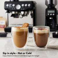 Bistro Style Double Wall Glass Tumbler | Elegant & Heat Resistant | 350ml Set of 2