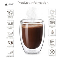 Bistro Style Double Wall Glass Tumbler | Elegant & Heat Resistant | 350ml Set of 2
