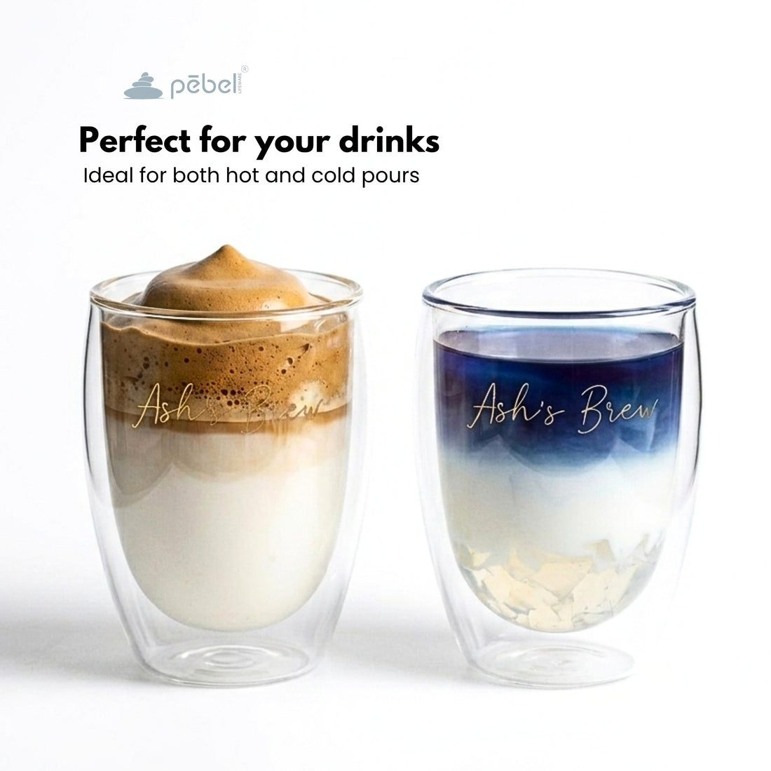 Bistro Style Double Wall Glass Tumbler | Elegant & Heat Resistant | 350ml Set of 2