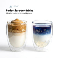 Bistro Style Double Wall Glass Tumbler | Elegant & Heat Resistant | 350ml Set of 2