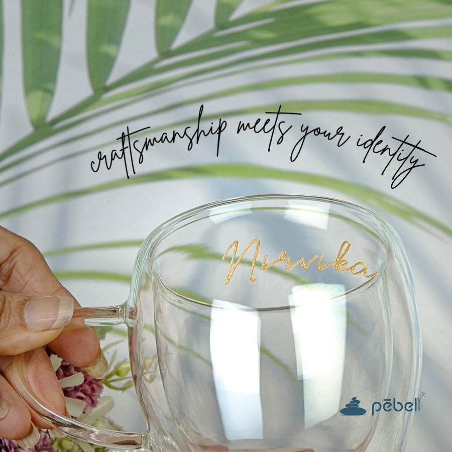 Clear glass mug with personalization 