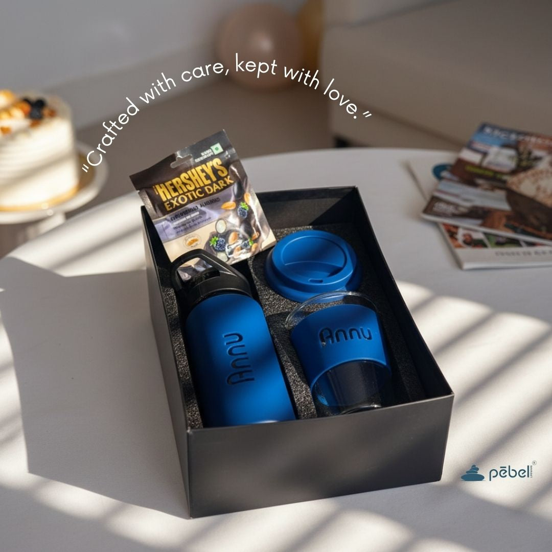 Desk Essential Personalized Gift Hamper - S | Glass Bottle & Mug