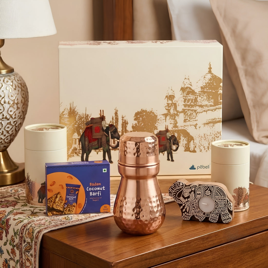 Diwali Gift Hamper for Employees with copper vessel