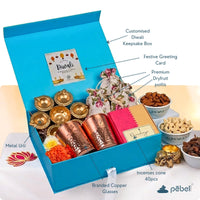 Premium Copper Glass Set Diwali Gift Hamper