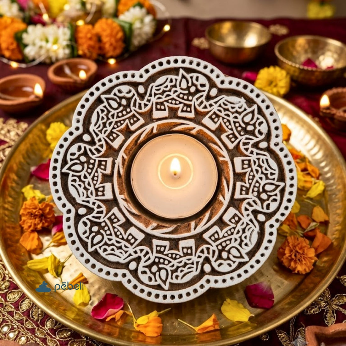Rustic Flower Diya
