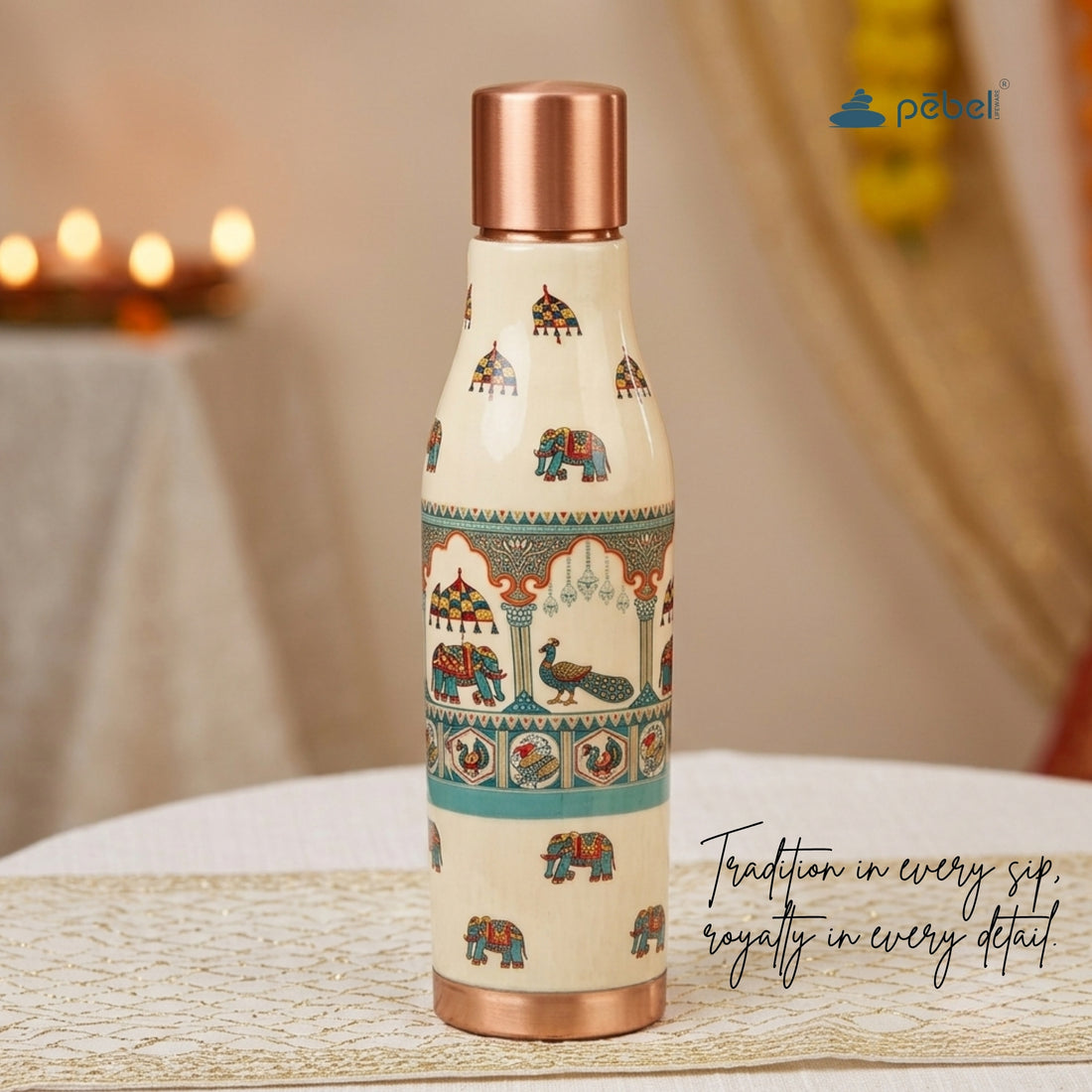 Traditional Premium Diwali Gift Hamper with Copper Bottle, Dryfruits