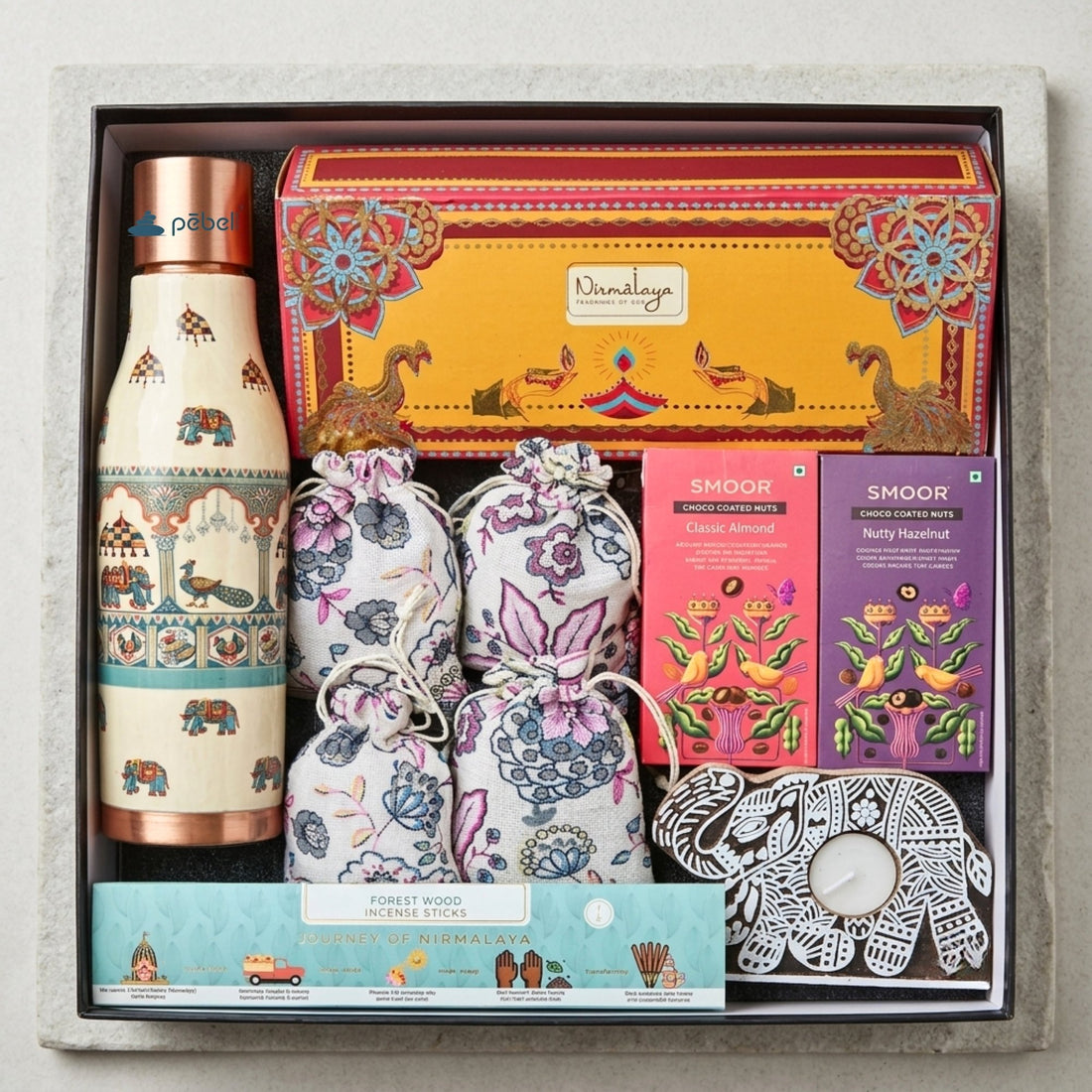 Traditional Premium Diwali Gift Hamper with Copper Bottle, Dryfruits