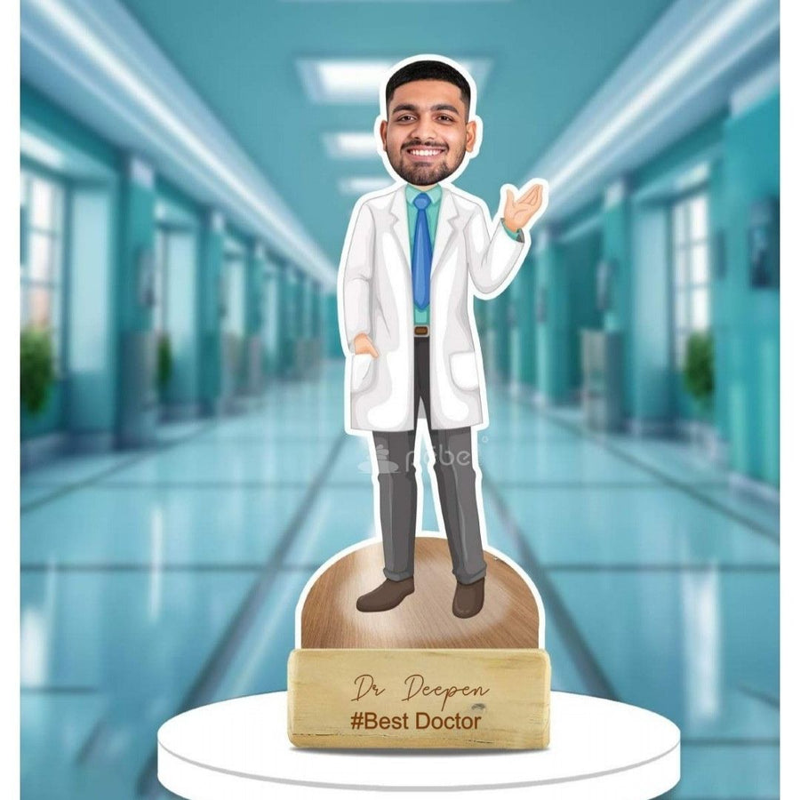 Funny male cartoon figure stand

