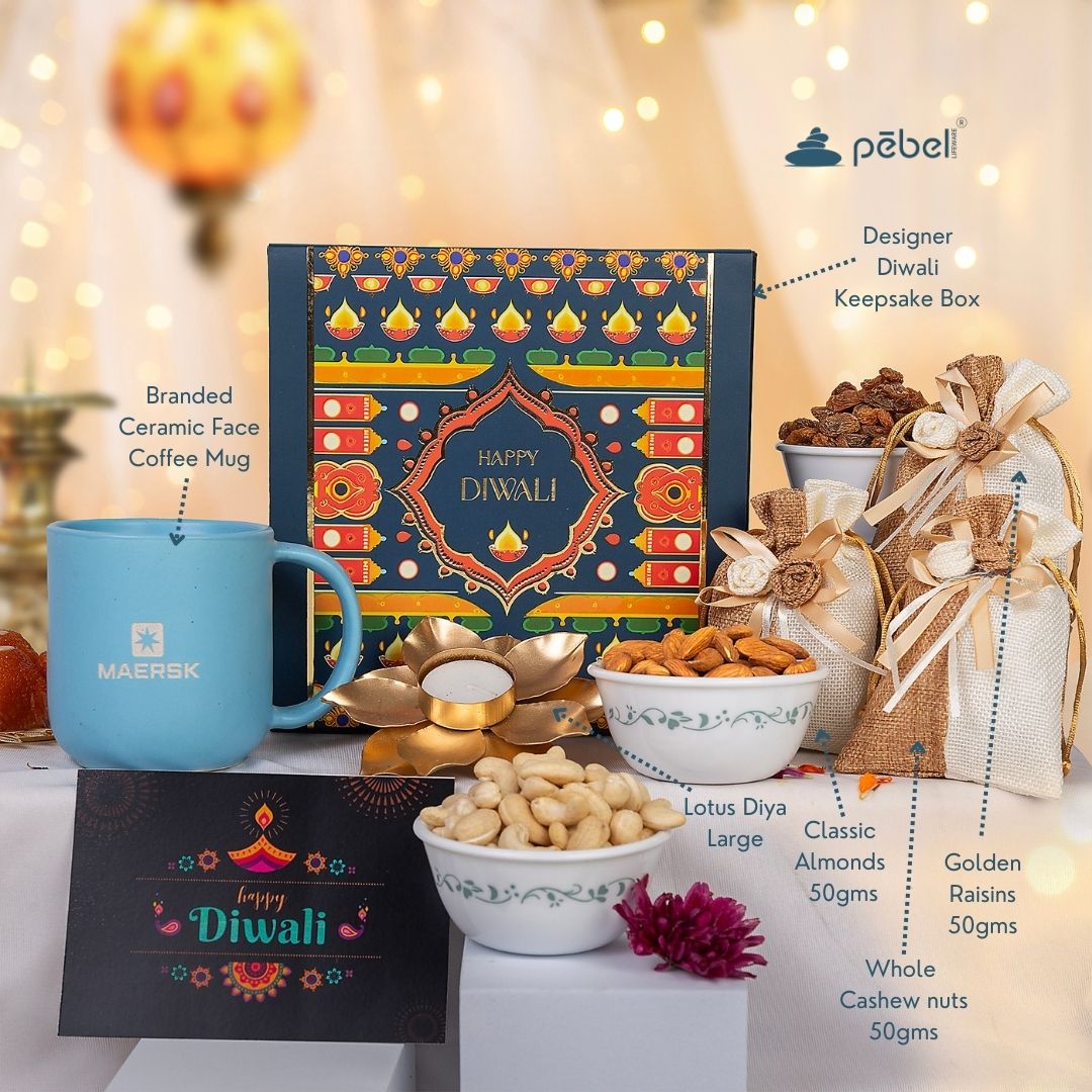 Pebel Lifeware Diwali gift hamper with almonds cashews and raisins