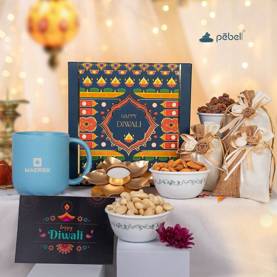 Pastel Hues Diwali gift box by Pebel Lifeware for employees and clients