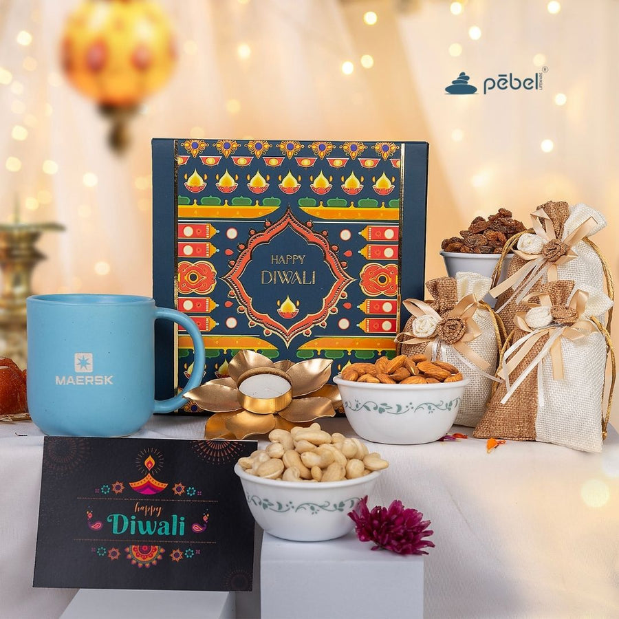 Pastel Hues Diwali gift box by Pebel Lifeware for employees and clients