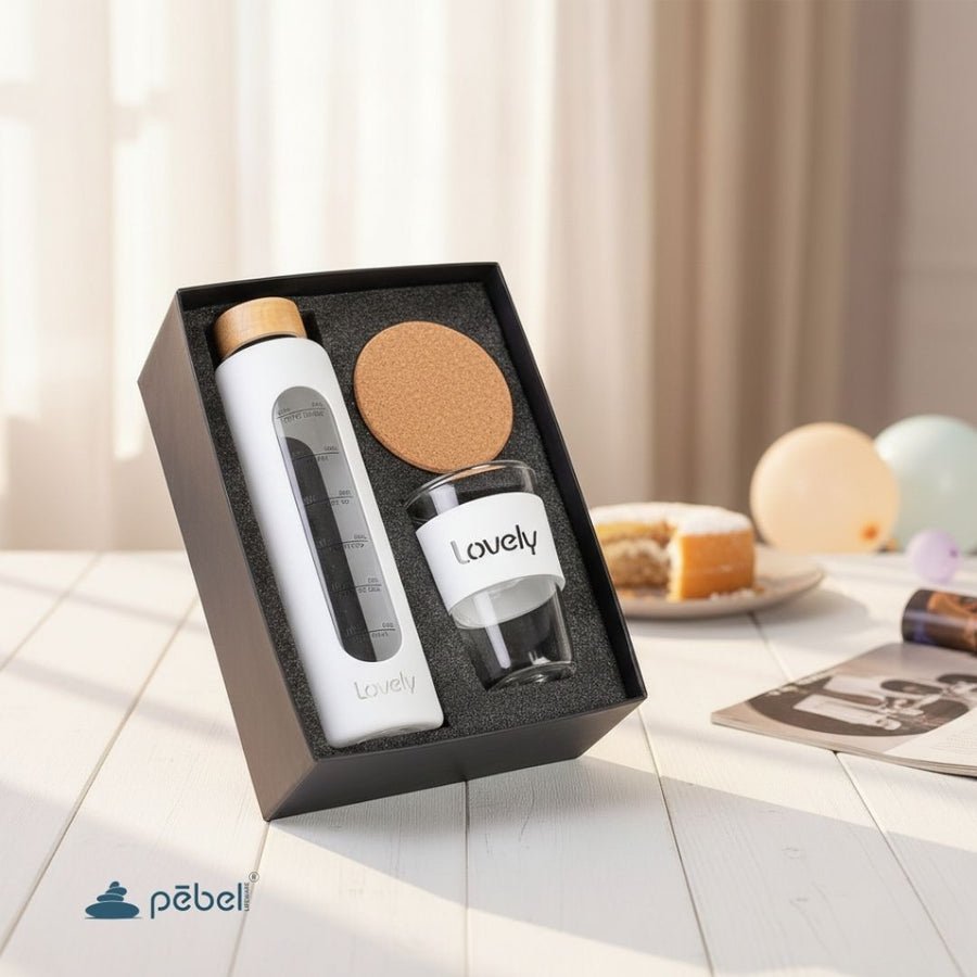 Hydration Motivation Gift Hamper | Glass Bottle, Viral Bev Glass & Coaster