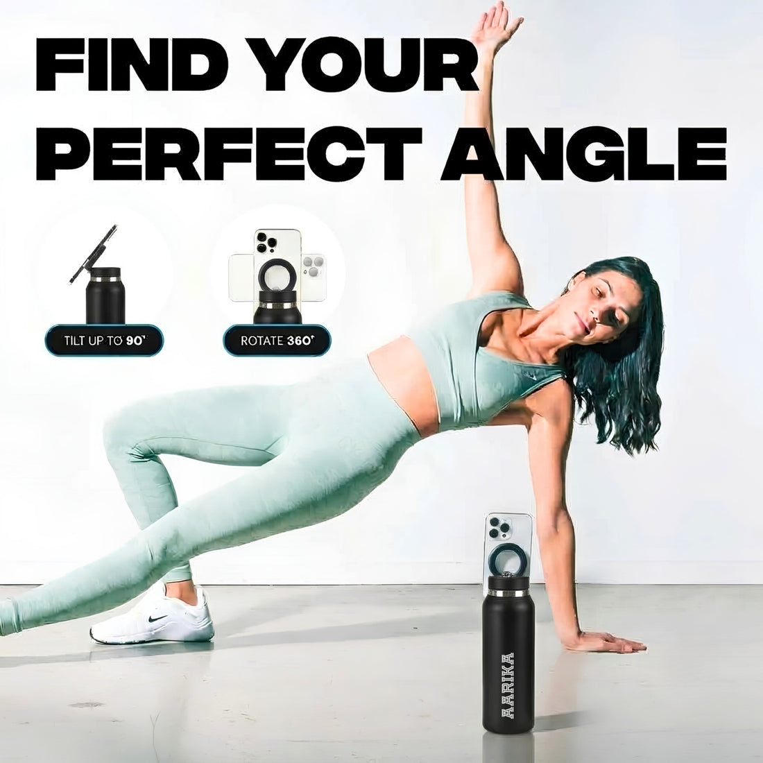 MagSafe Personalized Insulated Steel Bottle | Magnetic Phone Tripod Mount Bottles