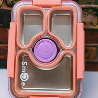 Leakproof Bento Customized Steel Lunch Box New| 3 compartments - Food Container, Chopstick & Spoon