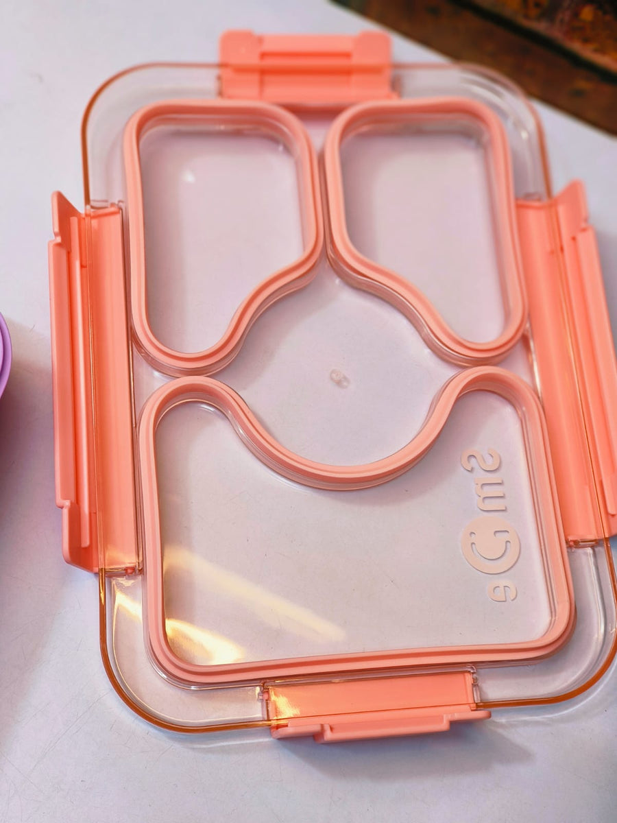 Leakproof Bento Customized Steel Lunch Box New| 3 compartments - Food Container, Chopstick & Spoon