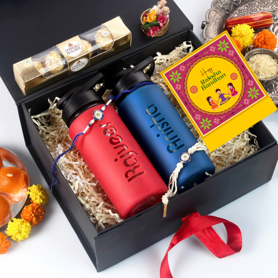 Personalized Gift Hamper | Name Glass Bottles S